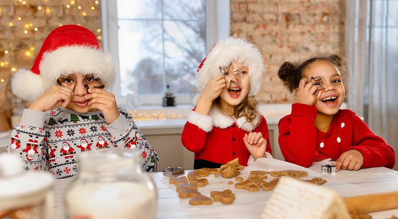 A family having fun at christmas