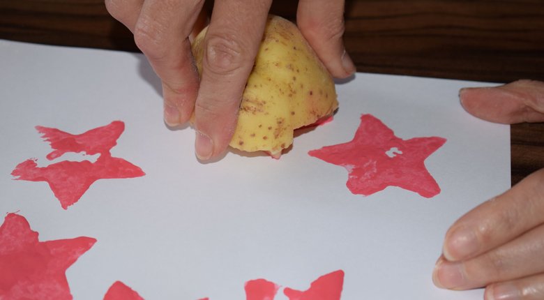 Potato print wrapping paper