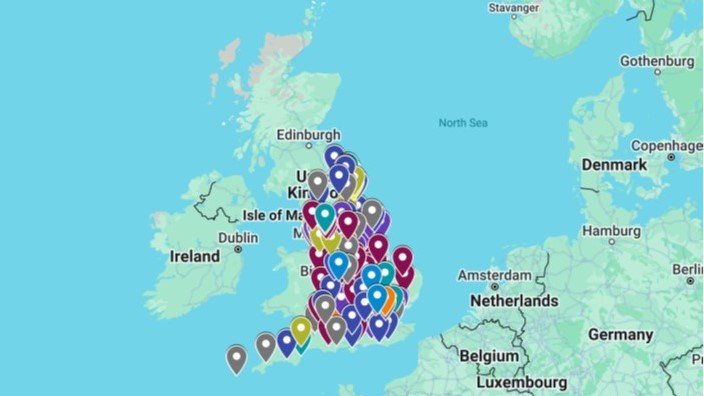 Image of our interactive map that highlights waiting times in your area for vision rehabilitation, part of the #OutOfSight campaign.