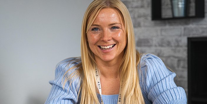 Eye Care Liaison Officer (ECLO), Jenny smiling directly at the camera.